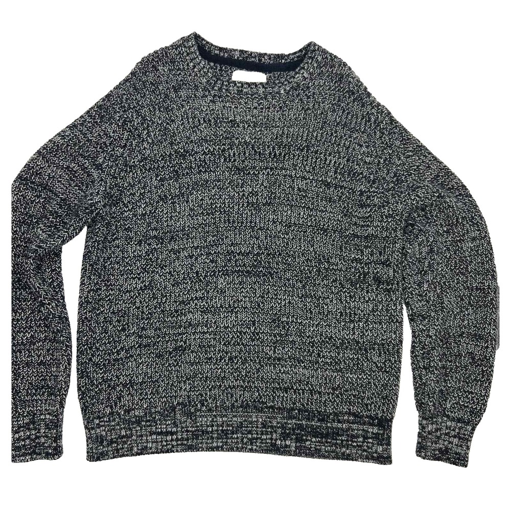 American Eagle Heavy Knitted Long Sleeve Pullover Sweater Gray Large Preppy